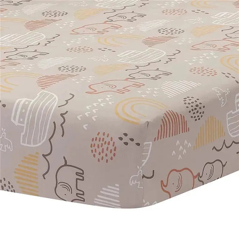 Lambs & Ivy Baby Noah Taupe Fitted Crib Sheet