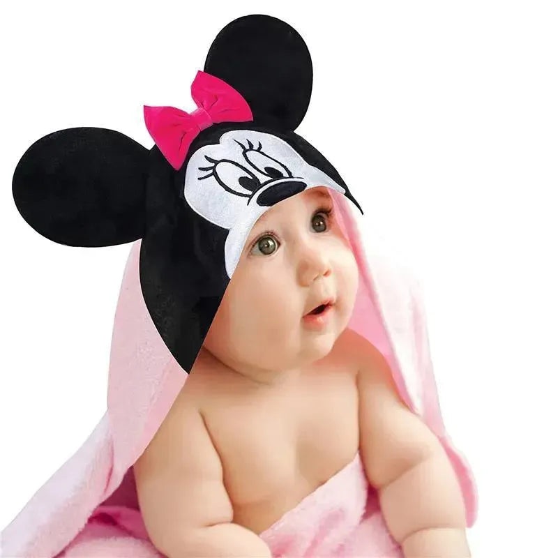 Lambs & Ivy Hooded Baby Bath Towel, Minnie Mouse