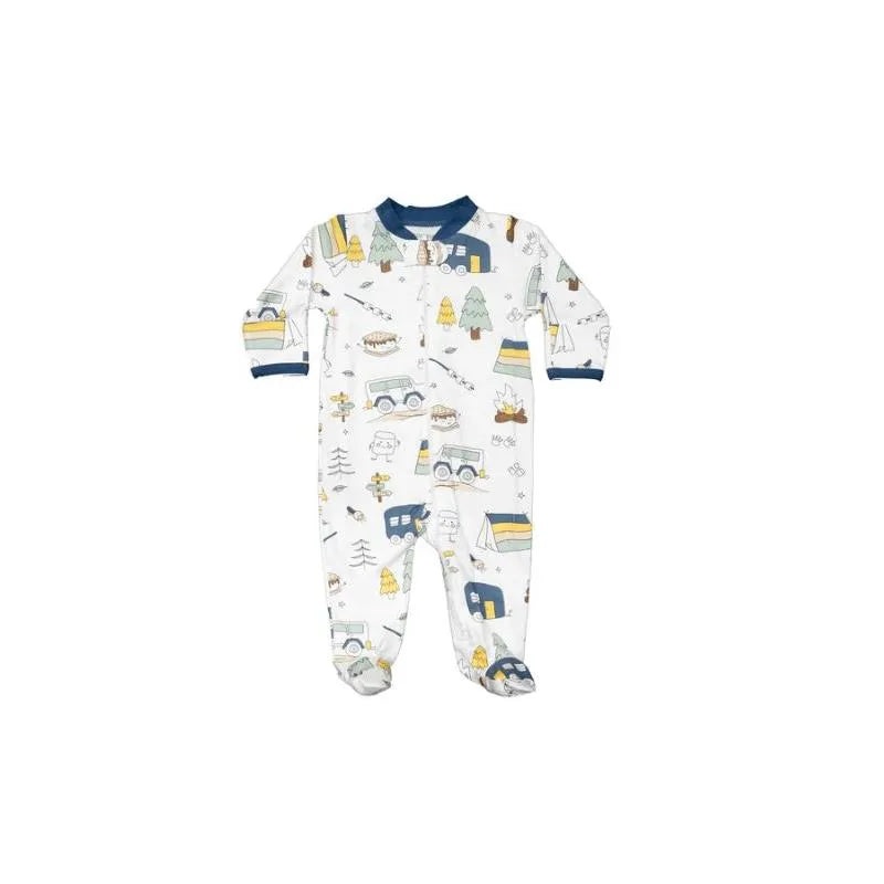 Noomie – Baby Zipper Footie Blue Camping
