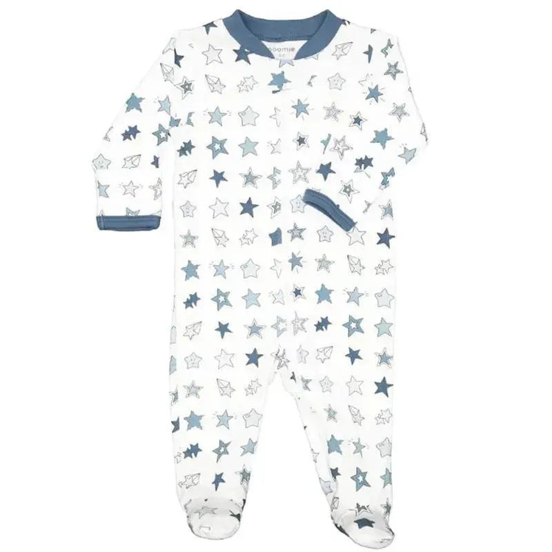 Noomie – Baby Zipper Footie Denim Stars