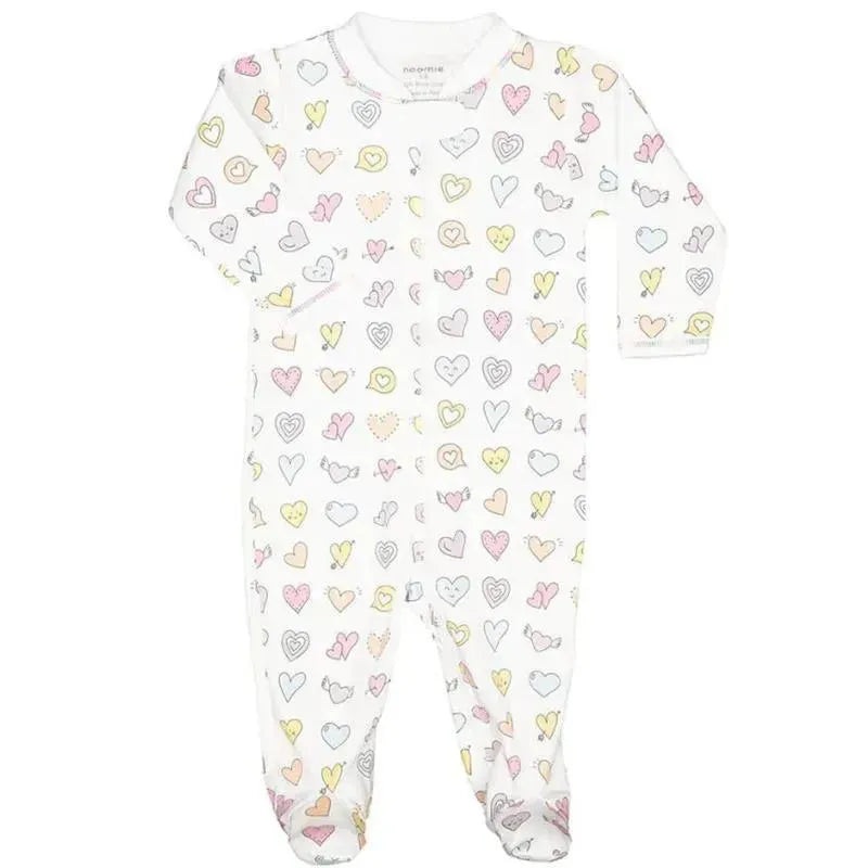 Noomie – Baby Zipper Footie Rainbow Hearts