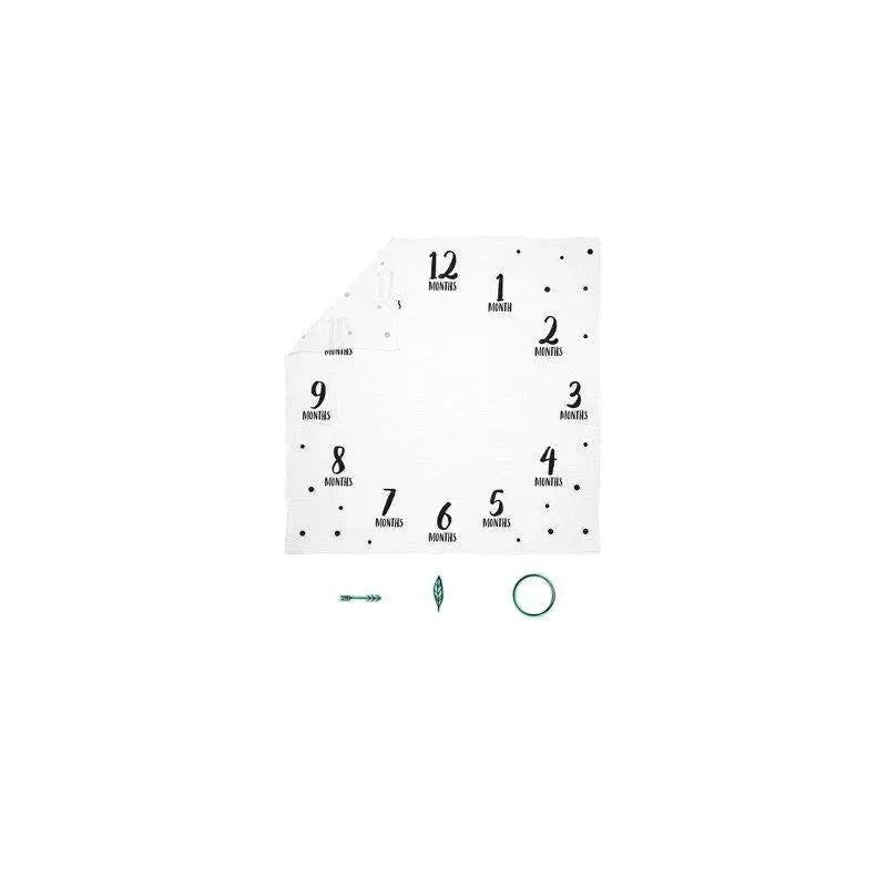 Pearhead – Watch Me Grow Milestone Blanket, Black & White