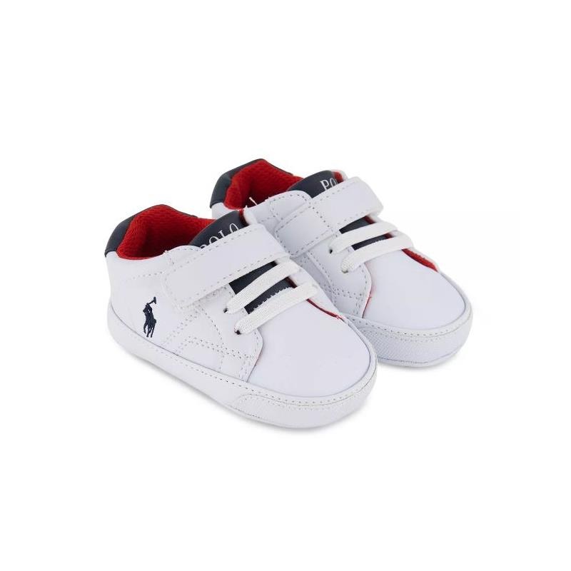 Ralph Lauren Baby – Boy Logo Pre Walker Shoes, White