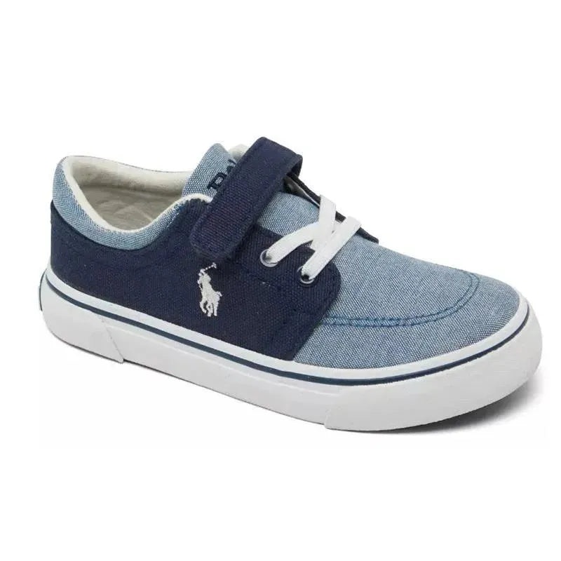 Ralph Lauren Baby – Boys Faxon Stay-Put Closure Casual Sneakers, Blue