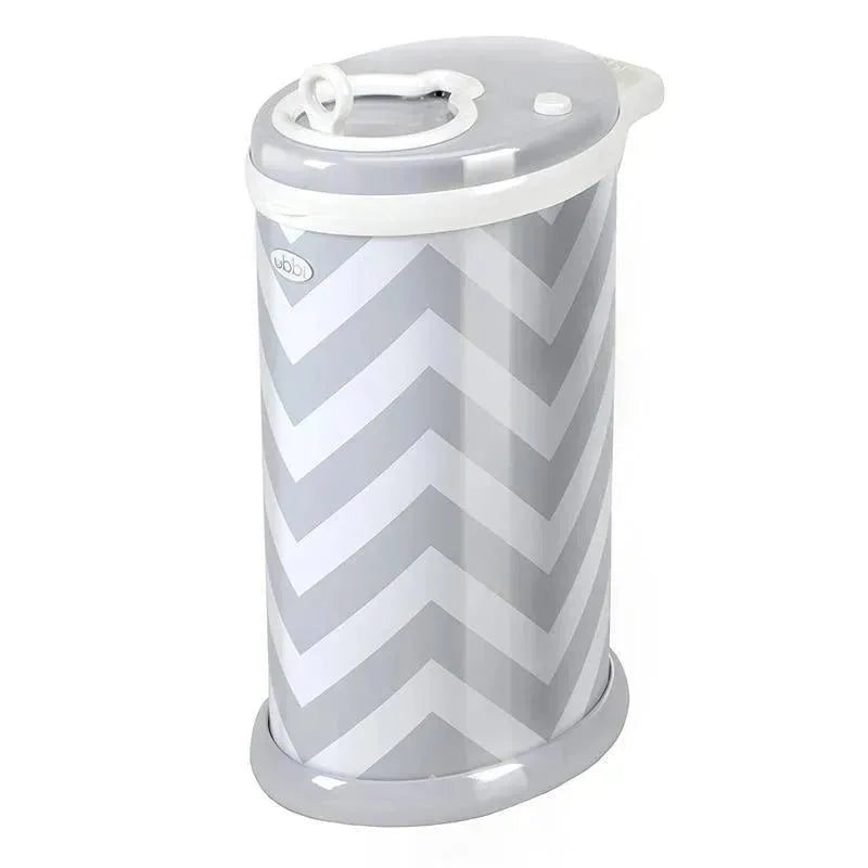Ubbi – Steel Odor Locking Diaper Pail, Gray Chevron