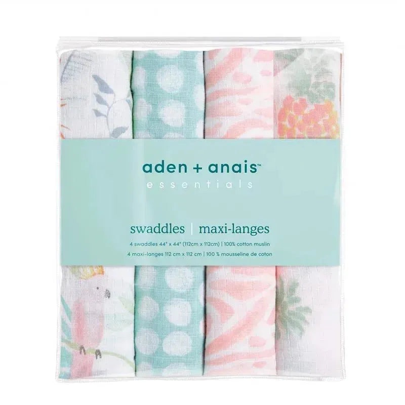 Aden + Anais – 4 Pk Muslin Swaddles, Tropicalia