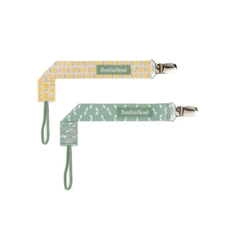 Booginhead 2-Pack Pacifier Clips, Lemons and Leaves