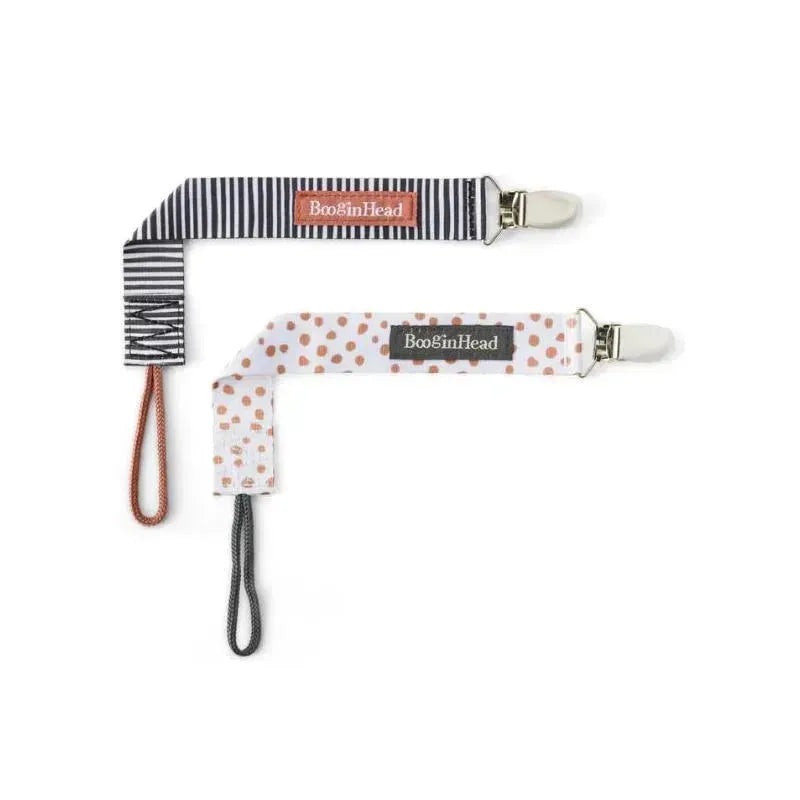 Booginhead 2-Pack Pacifier Clips, Terracotta