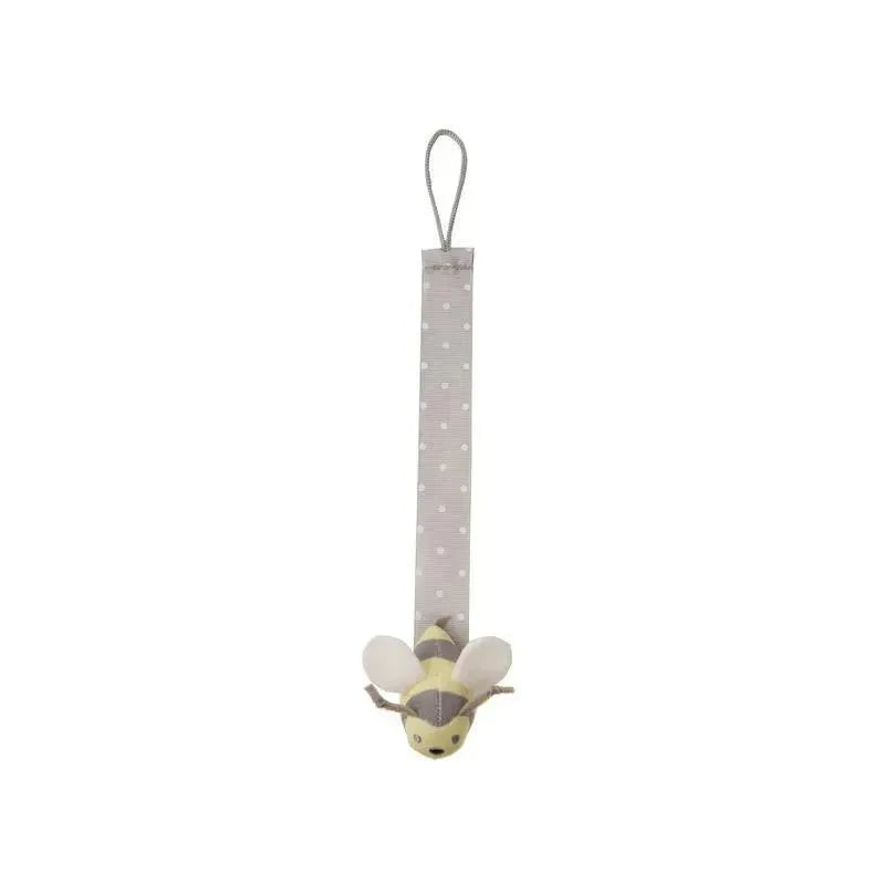 Ganz – 7 Bee Pacifier Clip, Grey
