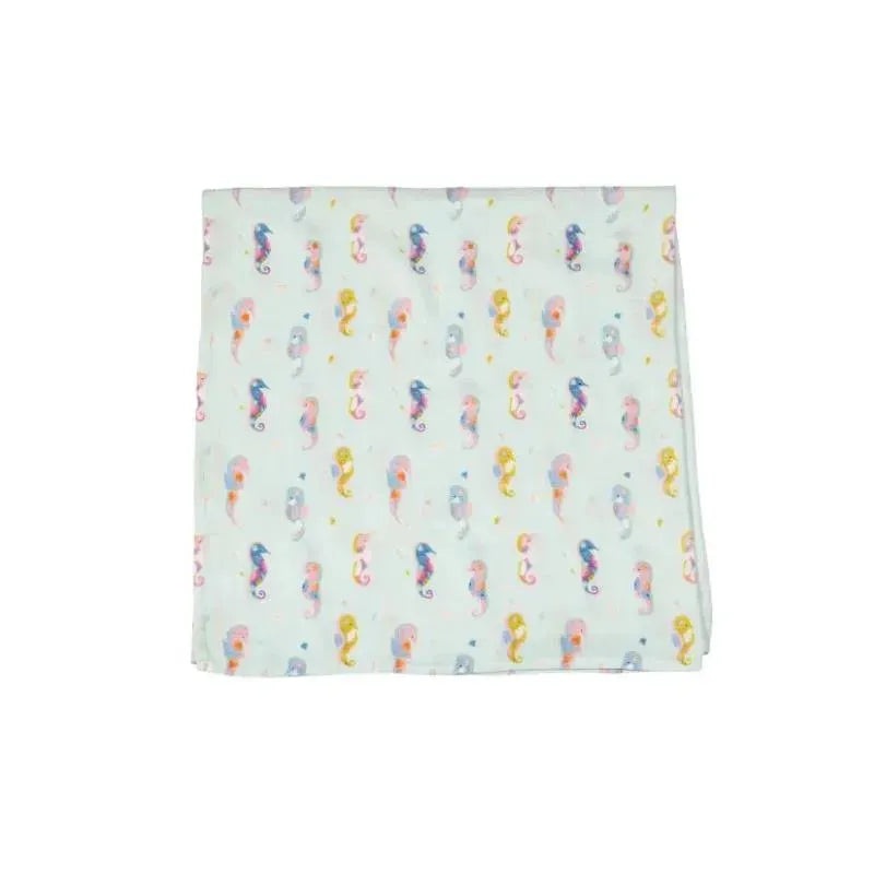 Loulou Lollipop – Muslin Swaddle, Painterly Seahorse