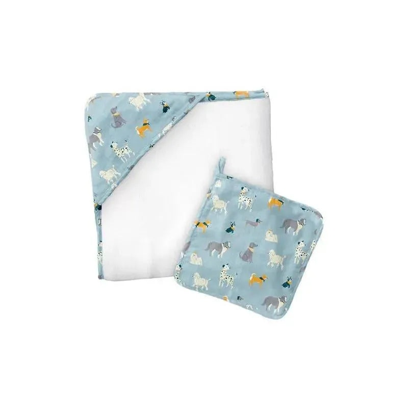 Stephen Joseph – Muslin Hooded Towel With Washcloth, Dog