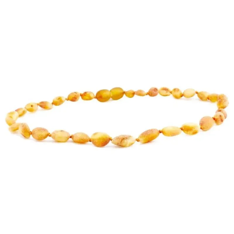 The Amber Monkey – Baltic Amber 12-13 inch Necklace, Raw Honey Bean POP
