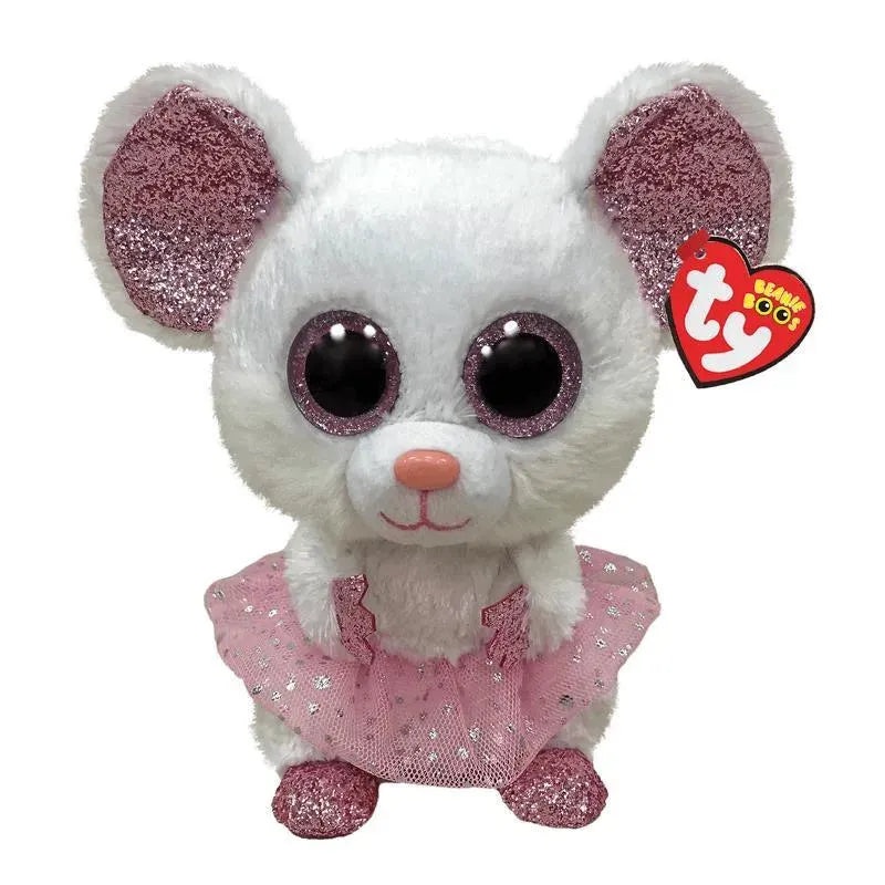 Ty – Plush White Ballerina Mouse Regular, Nina