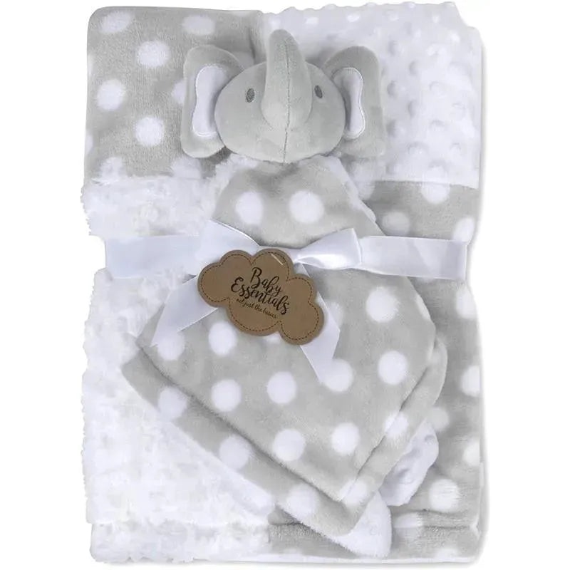 A.D. Sutton – Baby Essentials Blankets With Secutiry Blanket, Elephant Grey