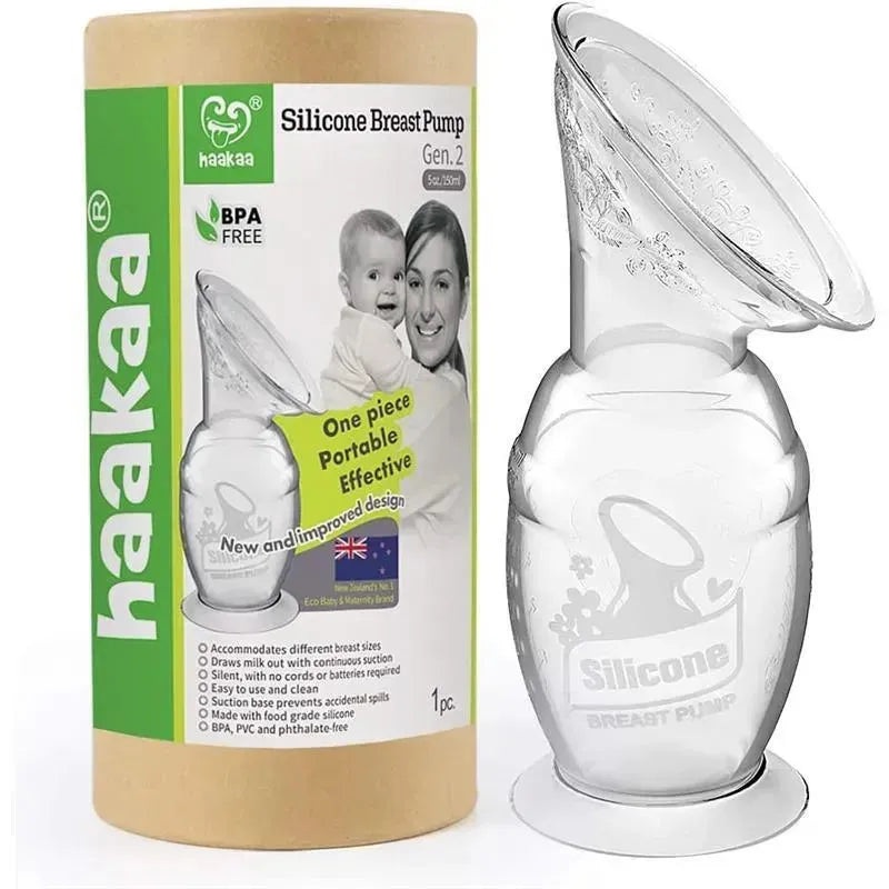 Haakaa – Silicone Breast Pump with Suction Base, 5Oz