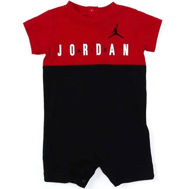 Jordan Baby – Boy Air Colorblock Romper, Black/Red