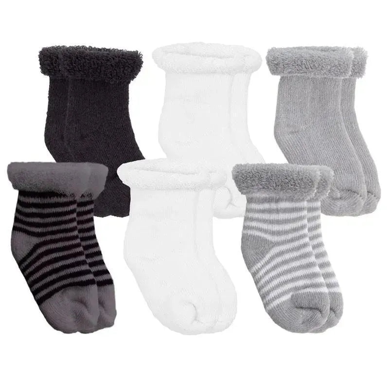 Kushies – 6 Pack newborn socks, Grey