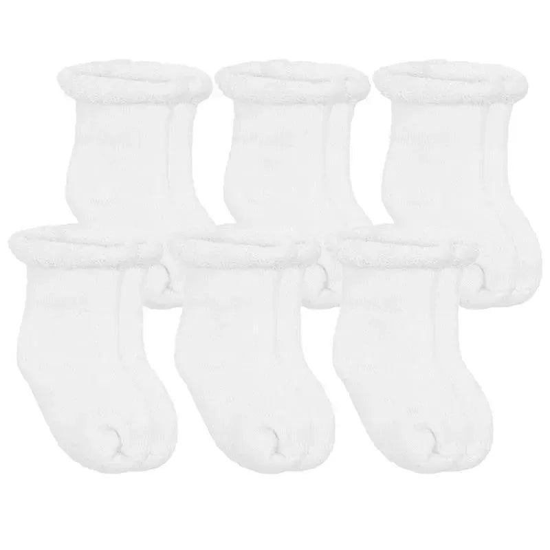 Kushies – 6 Pack newborn socks, White
