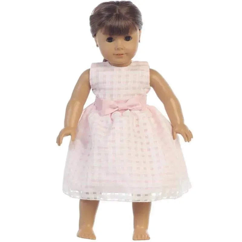 Lito – Baby Dolls Organza Dress With Burnout Squares, Light Pink