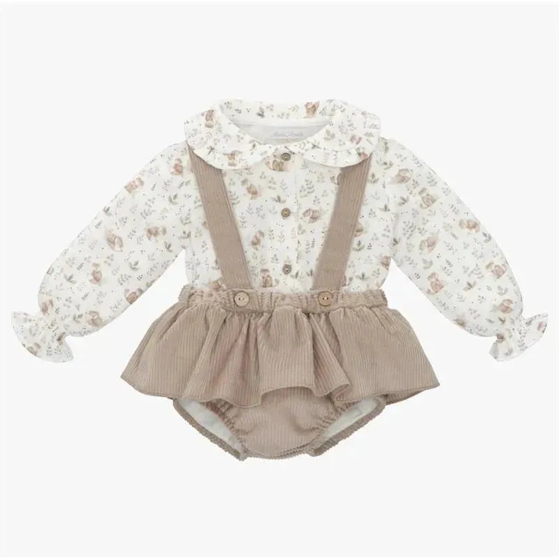 Martin Aranda – Baby Girl Set Blouse & Bloomer, Little Fox