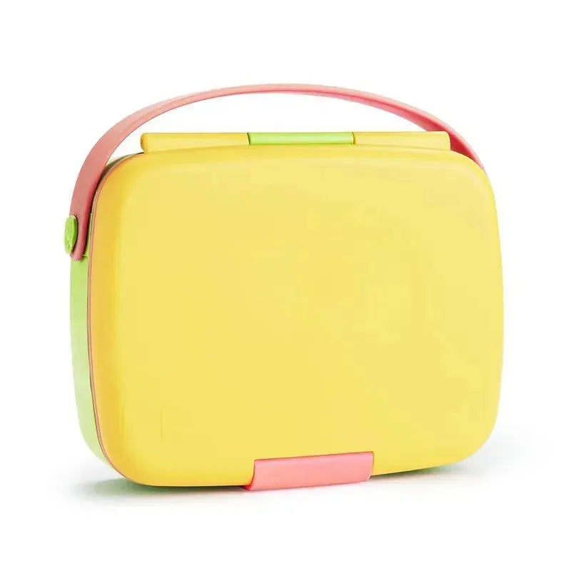 Munchkin – Lunch Bento Box with Stainless Steel Utensils (Yellow & Pink)