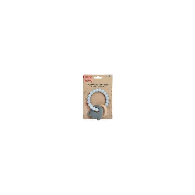 Nuby – Silicone & Wood Teething Bracelet, Gray