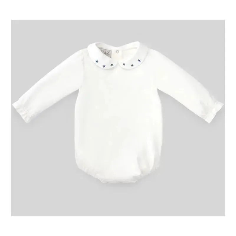 Paz Rodriguez – Baby Knit Newborn Body Teddy, Cream/Lead Blue