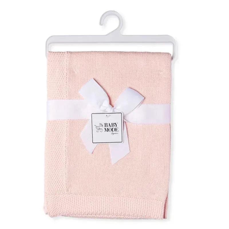 Rose Textiles – Knit Blanket With Border, Coral