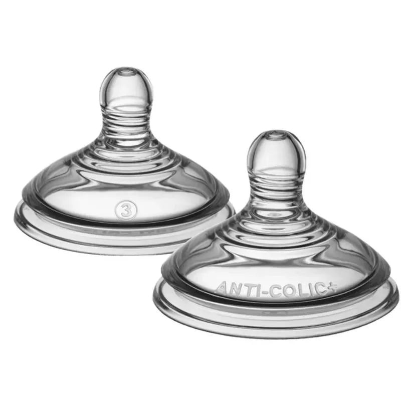 Tommee Tippee – 2Pk Advanced Anti-Colic Baby Bottle Nipples Fast Flow, 6M+