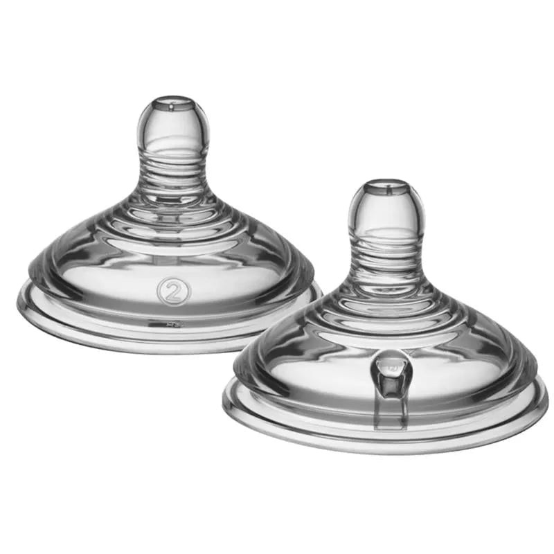 Tommee Tippee – 2Pk Closer to Nature Baby Bottle Nipples Medium Flow, 3M+