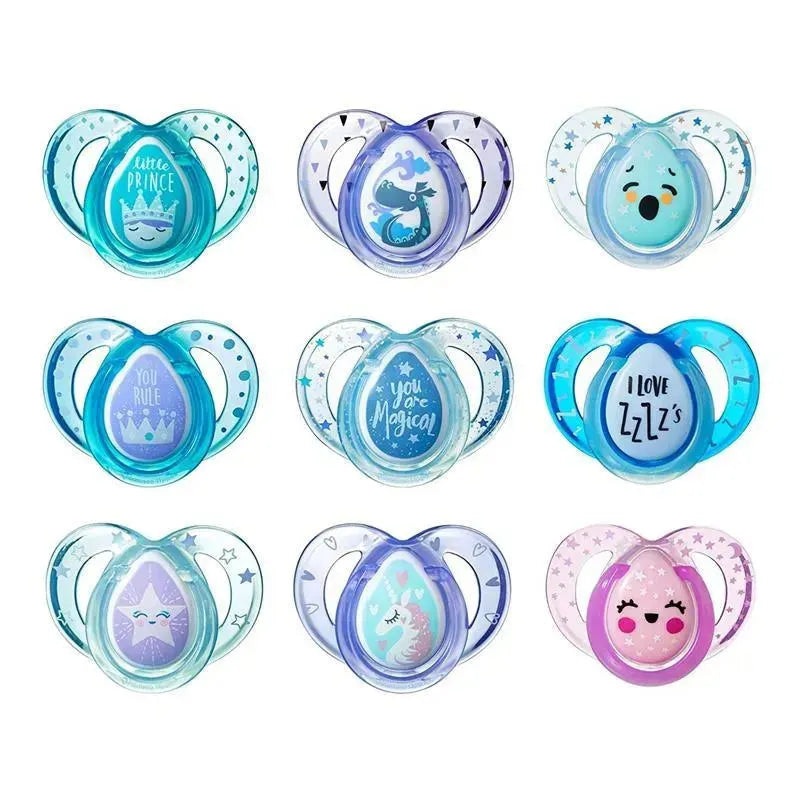 Tommee Tippee – 3Pk Closer To Nature Day & Night Glow-in-the-Dark Pacifiers, 6/18M (Colors May Vary)
