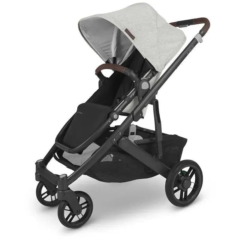 Uppababy – Cruz V2 Stroller, Anthony (Carbon/Chestnut Leather/White & Grey Chenille)