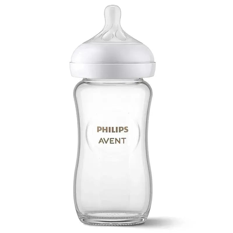 Avent – 1Pk Glass Natural Baby Bottle With Natural Response Nipple, 8Oz