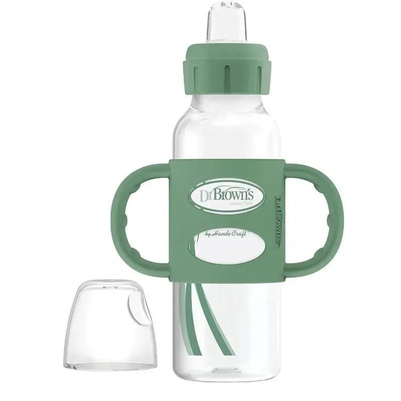 Dr. Brown’s – 8 Oz/250 Ml Narrow Sippy Spout Bottle W/ Silicone Handles, Green