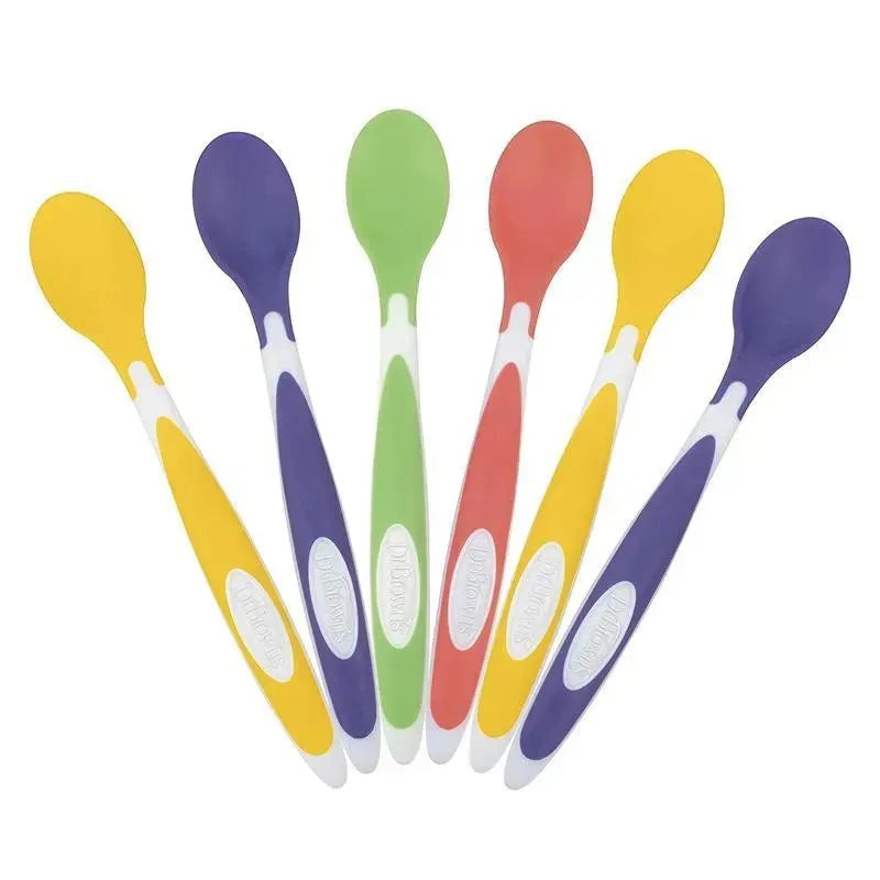 Dr. Brown’s Soft Tip Baby Spoons, Toddler Feeding Spoons, 6-Pack