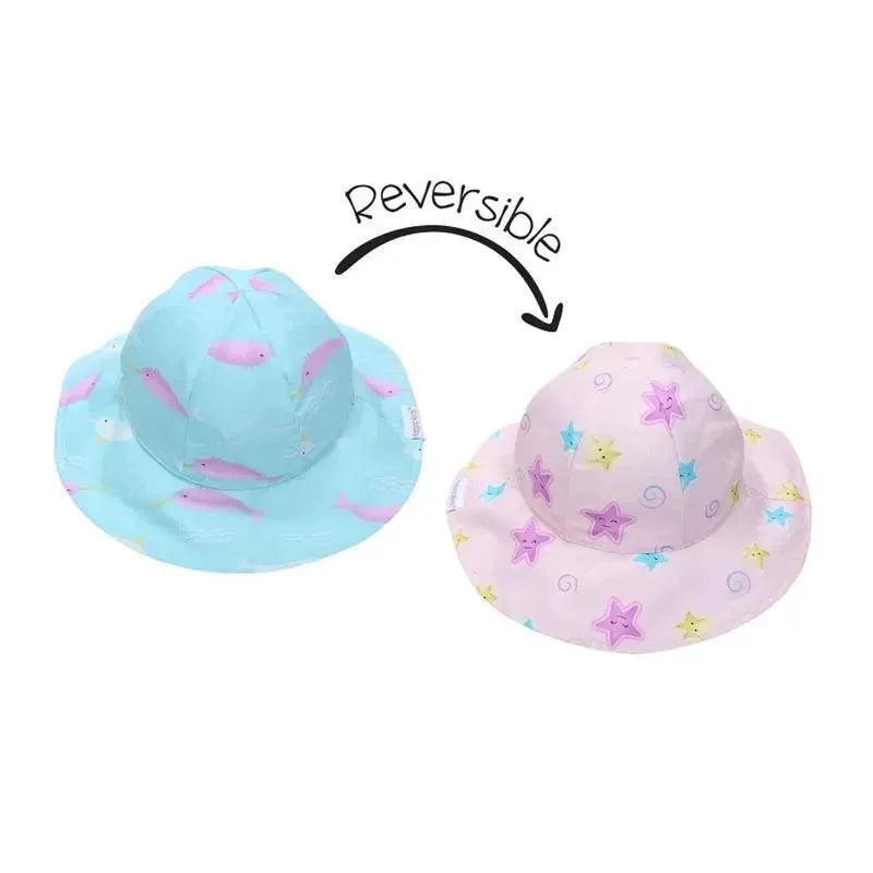 Flapjack Kids – Kids’ Reversible Sun Hat, Narwhal/Starfish