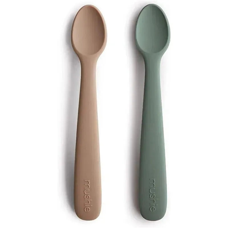 Mushie – 2Pk Silicone Feeding Spoons, Dried Thyme/Natural