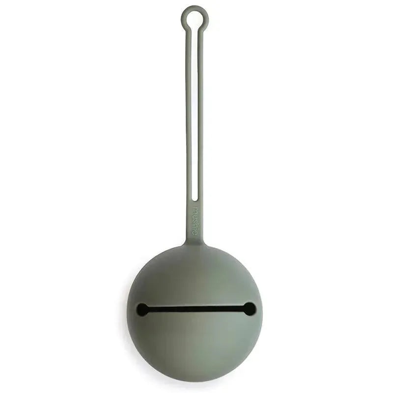 Mushie – Silicone Pacifier Holder Case, Dried Thyme