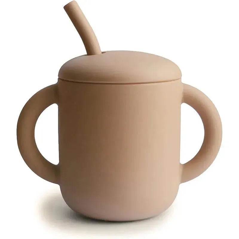 Mushie – Silicone Training Cup & Straw, Natural
