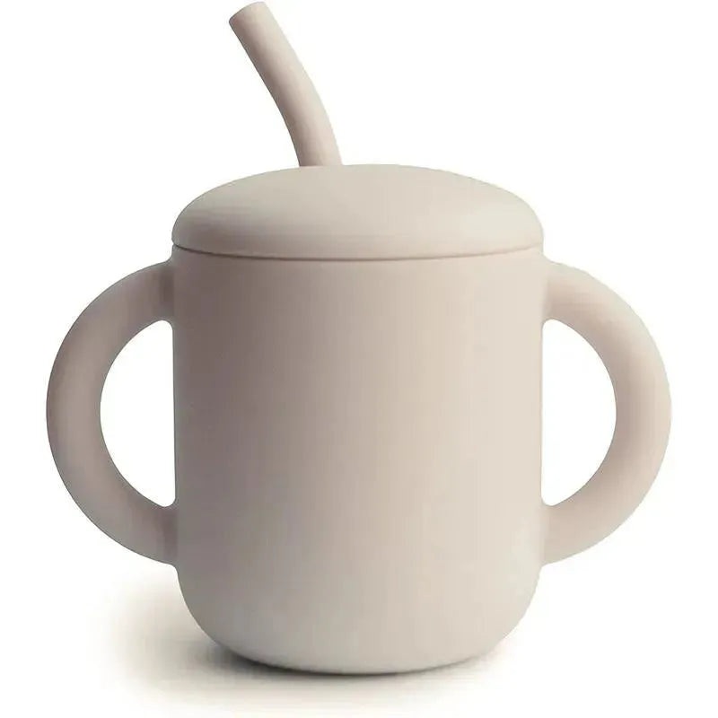 Mushie – Silicone Training Cup & Straw, Shifting Sand
