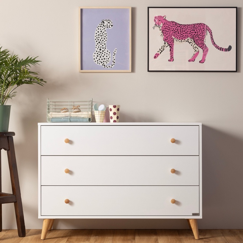 Austin 3-Drawer Dresser white + natural