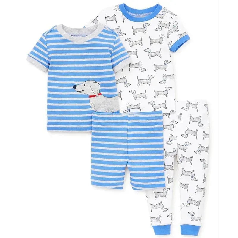 Little Me – Dog 4 Pieces Cotton Pajamas, Blue Multi