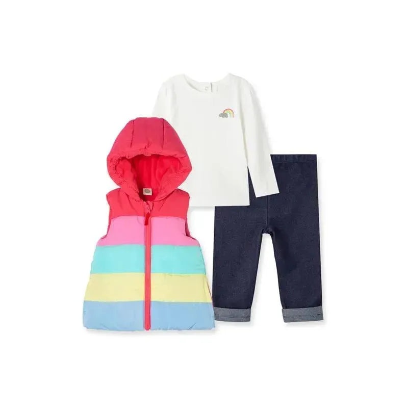 Little Me – Rainbow Vest Set, Pink Stripe