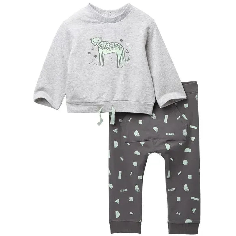 Little Me – Safari B Sweatshirt Set, Grey