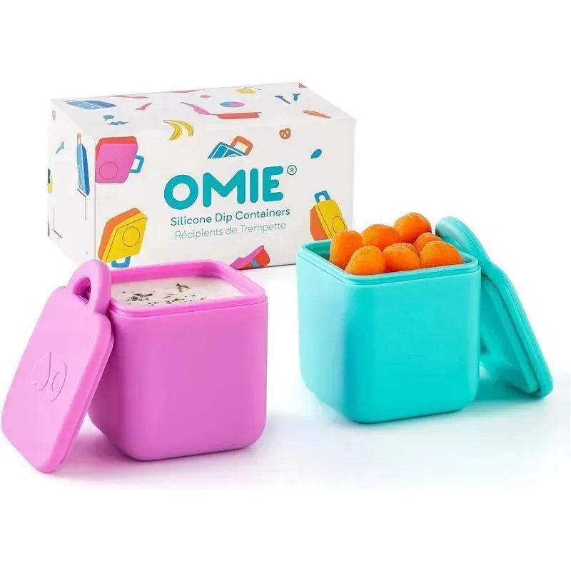 OmieBox – 2Pk Leakproof Dips Containers To Go, Pink/Teal
