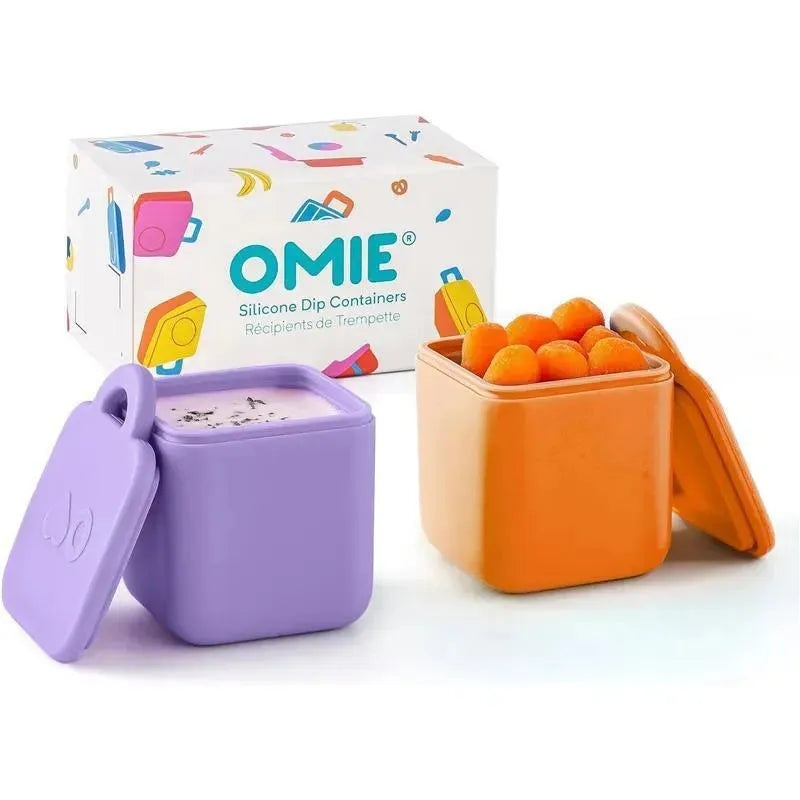 OmieBox – 2Pk Leakproof Dips Containers To Go, Purple/Orange