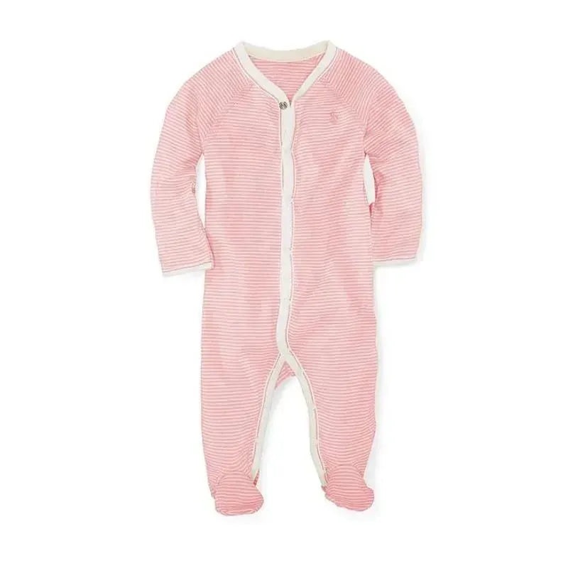 Polo Ralph Lauren Baby – Girls Striped Cotton Coverall, Paisley Pink