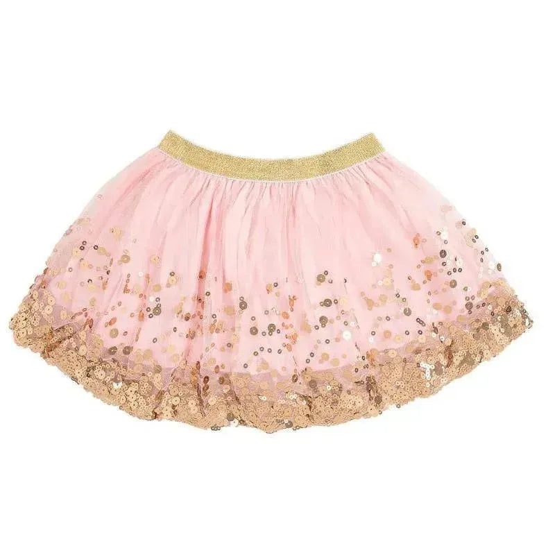 Sweet Wink – Baby Girl Gold Blush Sequin Tutu Dress Up Skirt