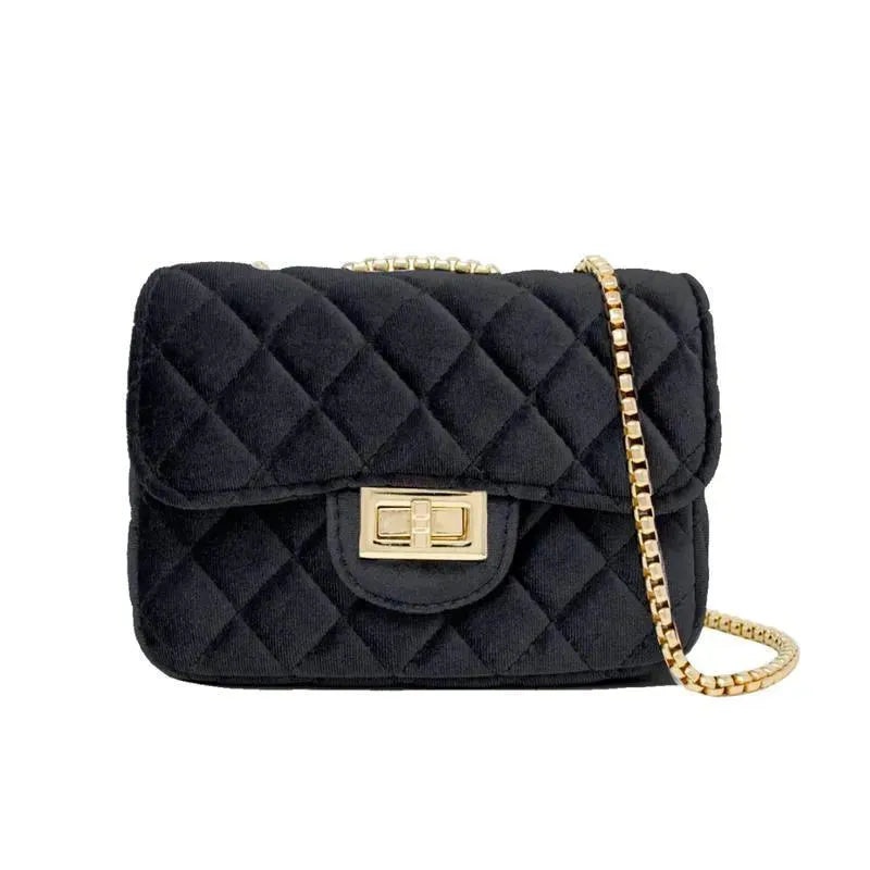 Tiny Treats – Classic Large Suede Handbag, Black