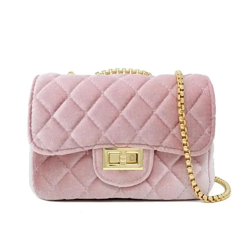 Tiny Treats – Classic Large Suede Handbag, Light Pink